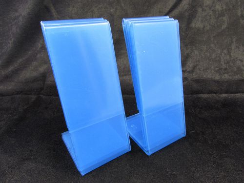 ACRYLIC SLANTED COUNTER SIGN/PHOTO DISPLAY HOLDER/STAND 3X7 (LOT OF 6) **NNB**