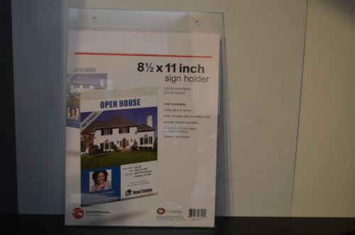 (5) acrylic wall mount sign holders 8.5&#034; x 11&#034; for sale