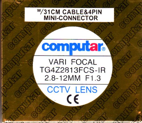 3 Brand New Computar Vari Focal TG4Z2813FCS-IR 2.8-12mm With 31CM Mini Connector