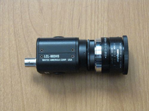 Watec lcl-903hs ccd camera with computar 8.5 mm, 1:1.3, 2/3&#034; c lens for sale