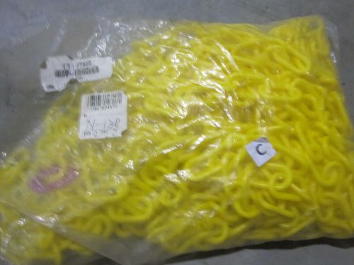 100FT Barricade Chain, Length 100 ft., Width 2 In., Yellow  Non-Rusting Polyethy
