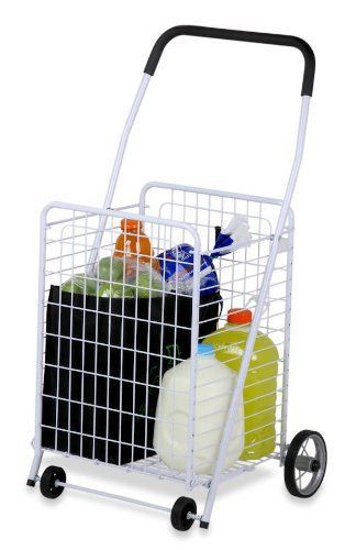 New Portable Basket Folding Grocery Shopping Cart Rolling Utility Laundry Wagon