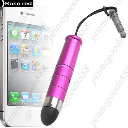 2 in 1 Bullet Stylus Touch Pen dust Plug sale cheap discount low Rose Red