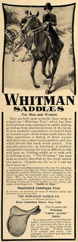 1906 ad mehlbach saddle whitman horse supplies riding - original advertising cl8 for sale