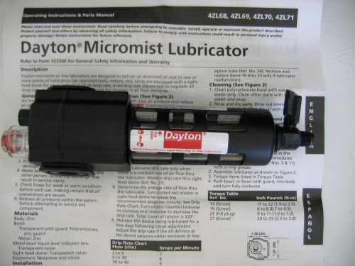 Dayton micro mist lubricator 4zl69 for sale
