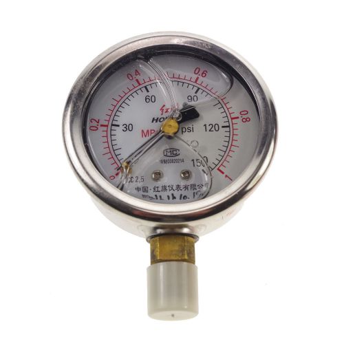 1 x shock-proof pressure gauge universal m14*1.5 60mm dia 0-1mpa for sale
