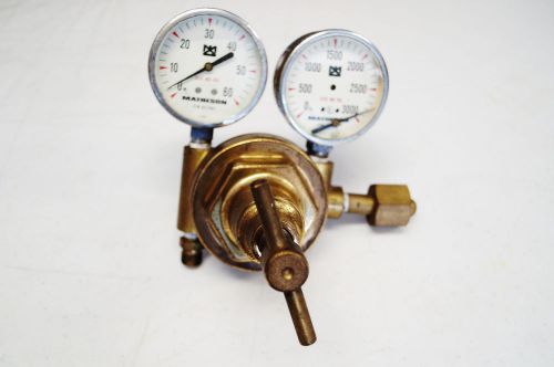 Vintage Brass Matheson Regulator w/ 2 gauges P/N 63-3161 &amp; 63-3133