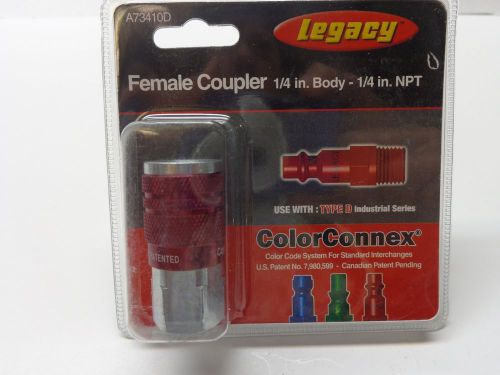 FEMALE COUPLER TYPE D INDUSTRIAL SERIES 1/4&#034; BODY-1/4&#034; NPT  NEW IN PACKAGE