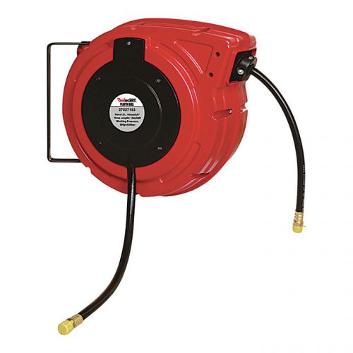 Reelworks Heavy-Duty Spring-Driven Air Hose Reel- w/3/8in x 50ft Hose