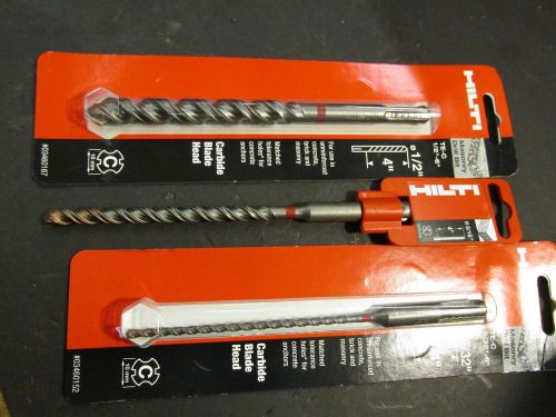 Hilti lot three drill bits  te-c sds-plus 1/2&#034;. 5/16&#034; &amp; 5/32&#034; w/6&#034; long new (610 for sale