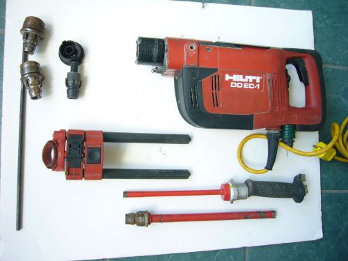 HILTI DDEC-1 CORE DRILL WITH CASE, DRILL BITS AND OTHER PARTS