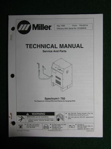 Miller Plasma Cutter Spectrum 750 Service Manual Parts Electrical KC286938
