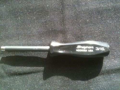 Snap-on NDD106A 3/16&#034; Nutdriver Black Wood Hard Handle 3/16&#034; on Handle End MINT