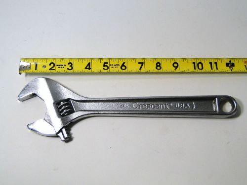 12&#034; CRESCENT USA ALLOY CRESTOLOY STEEL ADJUSTABLE WRENCH