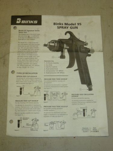 BINKS 95 AIR SPRAY GUN PARTS / USER MANUAL