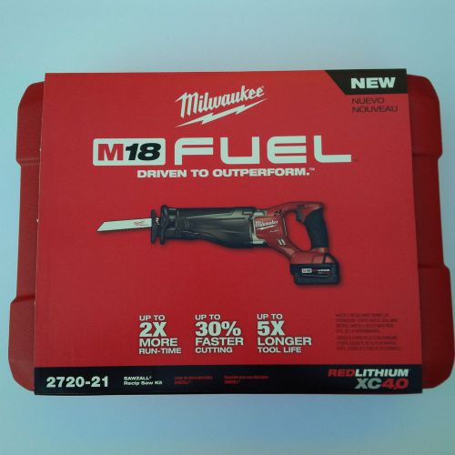 Milwaukee fuel 2720-21 18v sawzall combo kit w/ 4.0 battery,charger,case m18 saw for sale