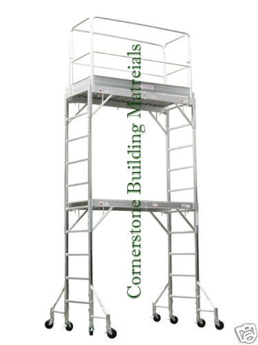Aluminum scaffold rolling tower 12&#039; h gaurd rail u lock for sale