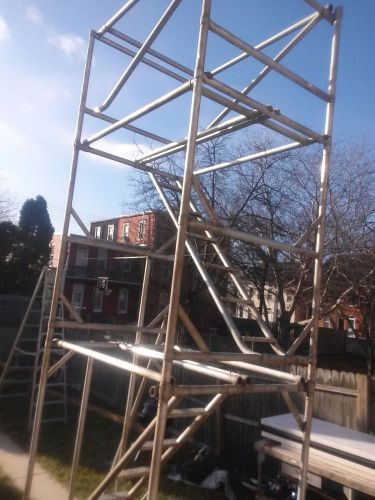 Aldek 17ft. aluminum rolling tower scaffolding /w levelers &amp; casters for sale