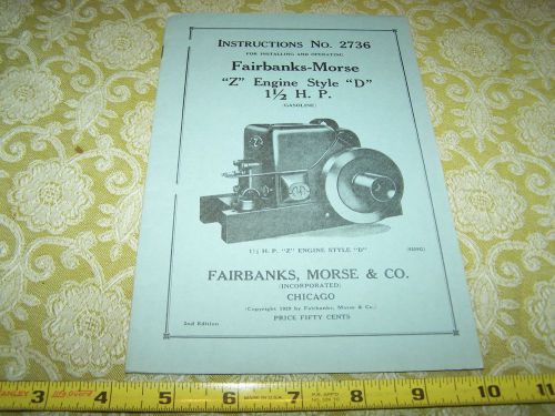 Reproduction Fairbanks Morse ZD Hit Miss Gas Engine Manual Magneto Oiler Steam