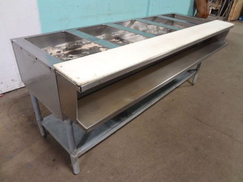 Heavy duty commercial s.s.  79&#034;l kitchen line 5 wells natural gas steam table for sale