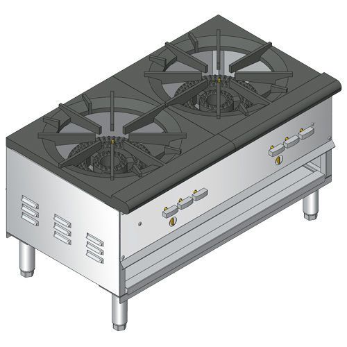 New restaurant stock pot range stove radiance 2 burners model pcs-36-2h for sale