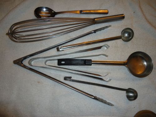 Stainless Steel Restaurant - Tongs, Spoon, Ladles and Large Whisk