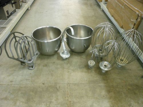 Commercial heavy duty mixer accessories attachment bowl whip hook paddle lot for sale