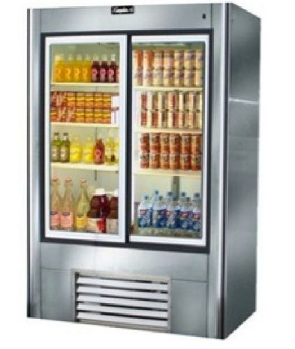 Brand new! leader ls48 - 48&#034; sliding glass door reach in refrigerator for sale