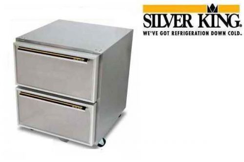 Silver king 27&#034; under counter freezer 2 pan capacity skf27ad-c2 for sale