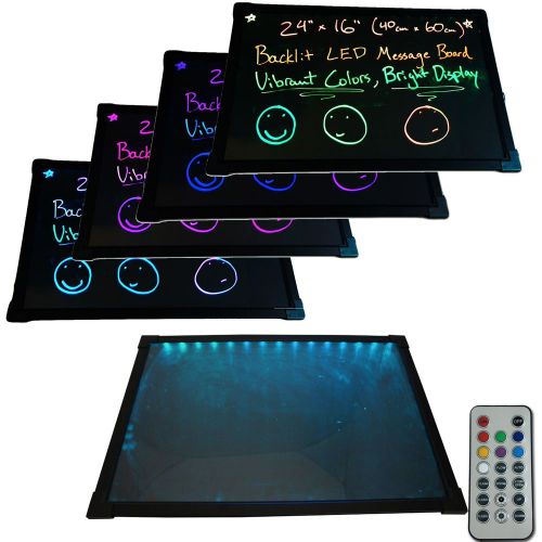 LED Menu Board 24&#034; x 16&#034; Message Sign display dry erase Fluorescent neon Damaged