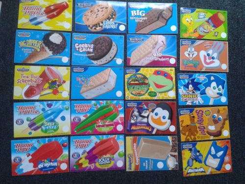 New Ice cream truck Stickers Batman,Tweety,sonic,Sandwiches,Blue Bunny lot of 20