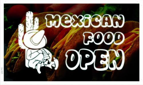 ba101 OPEN Mexican Food Cactu Bar NEW Banner Shop Sign