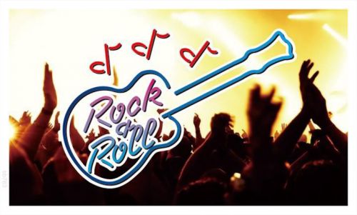 bb763 Rock and Roll Guitar Music Bar Banner Sign