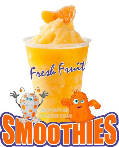 Fresh Fruit Smoothies Decal 24&#034; w/Characters Drink Concession Food Truck Sticker