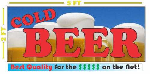 COLD BEER All Weather Full Color Banner Sign 4 Sports Bar Road Ice House Joint