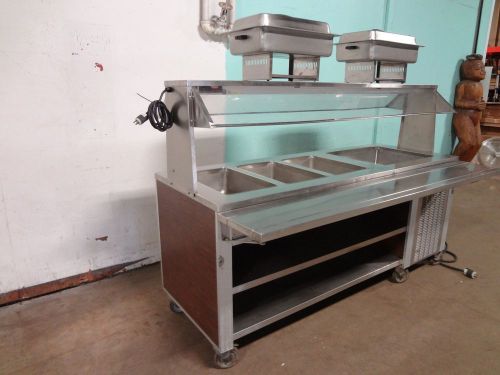 &#034;precision&#034; commercial 3 hot wells &amp; 1 cold well buffet table + 2 chafing dish for sale