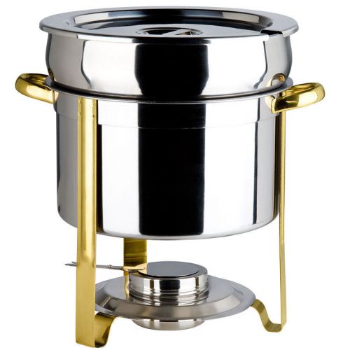 New HUGE  Deluxe 11 Qt. Gold Accent Marmite Chafer KIT ! Lowest total Price!