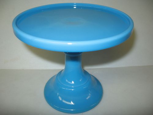 Blue milk Glass cake serving stand / plate platter pedistal raised tray cupcake