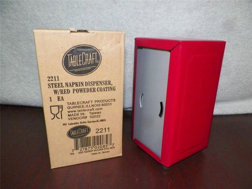 TableCraft 2211 RED Coated Steel Spring-Load Napkin Dispenser BRAND NEW IN BOX