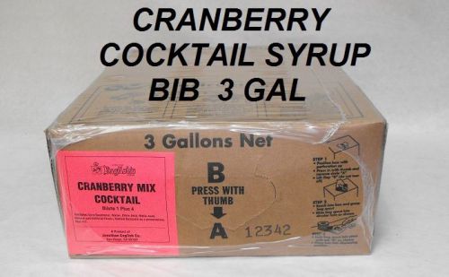 3 Gal BIB CRANBERRY Cocktail Mix Dispenser Syrup for Wunderbar Soda Guns
