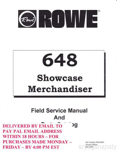 Rowe 648 Field service manual and parts (142 pages) PDF sent by email