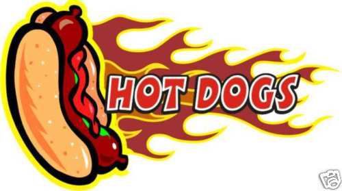 Hot Dogs Concession Hot Dog Cart Fast Food Decal 12&#034;