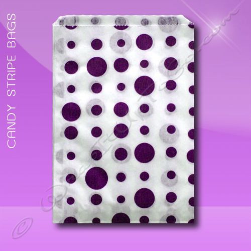 Candy Stripe Bags 7 x 9 –  Purple Dots