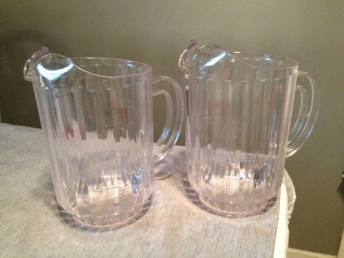 2 Clear Serving Pitchers -  48 oz Plastic Restaurant Style