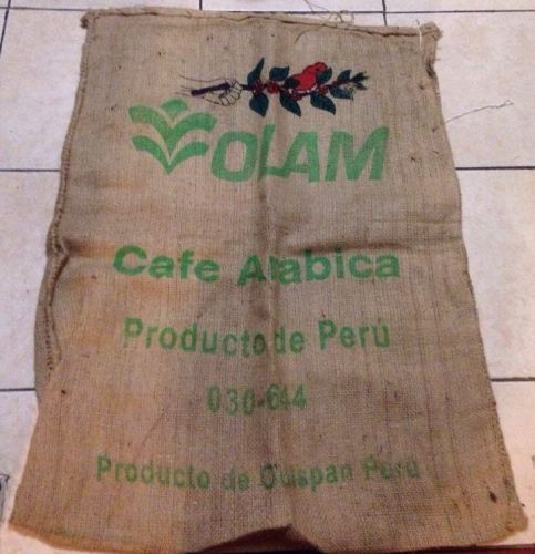 Food Grade Jute Bag OLAM cafe arabica peru product 42&#034;X28&#034; multiple use bag