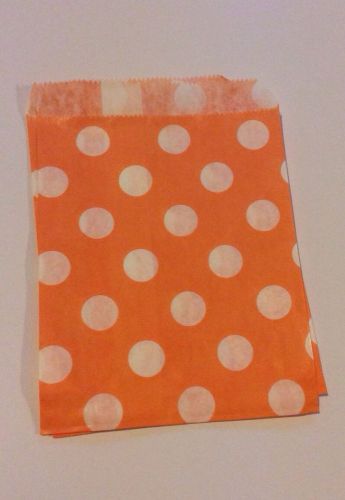 50 5x7 orange polka dot merchandise/ treat/candy/gift bag