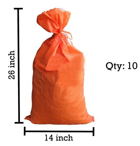 Sandbaggy 10 Orange Empty Sandbags For Sale 14x26 Sandbag Sand Bags Bag Poly