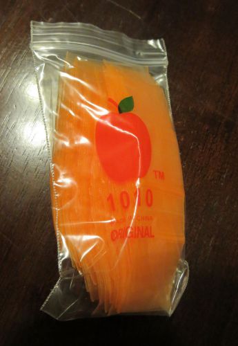 200 Orange 1 x 1 inch Mini Ziplock Bags 1010 Apple brand baggies