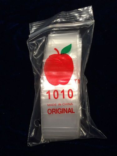 50 x 1010 Apple Tiny Mini Clear Ziplock Bags Baggies Ziplock 1&#034; x 1&#034; Lot of 50