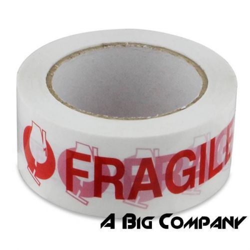 HIGH QUALITY 5 ROLLS WHITE RED FRAGILE HANDLE WITH CARE BOX CARTON SHIPPING TAPE